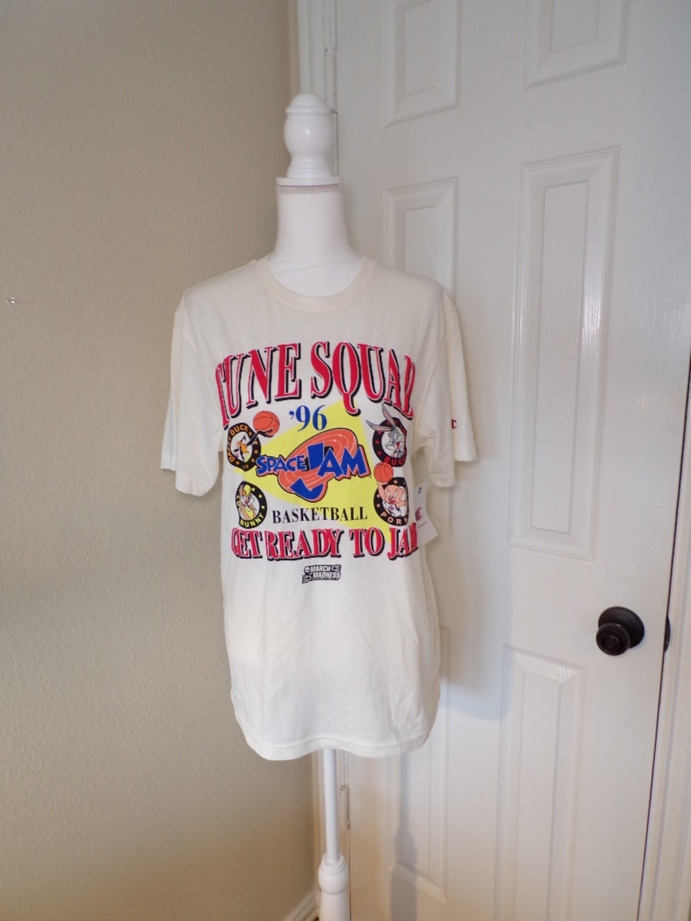 Champion Space Jam Tune Squad '96 "Get Ready To Jam" T-Shirt – White – Size S